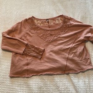 Free People Cropped Terry Longsleeve